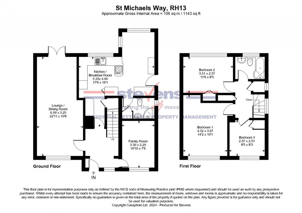 Floorplan for St. Michaels Way, Partridge Green, Horsham