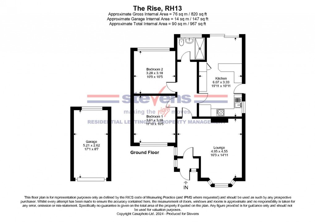 Floorplan for The Rise, Partridge Green