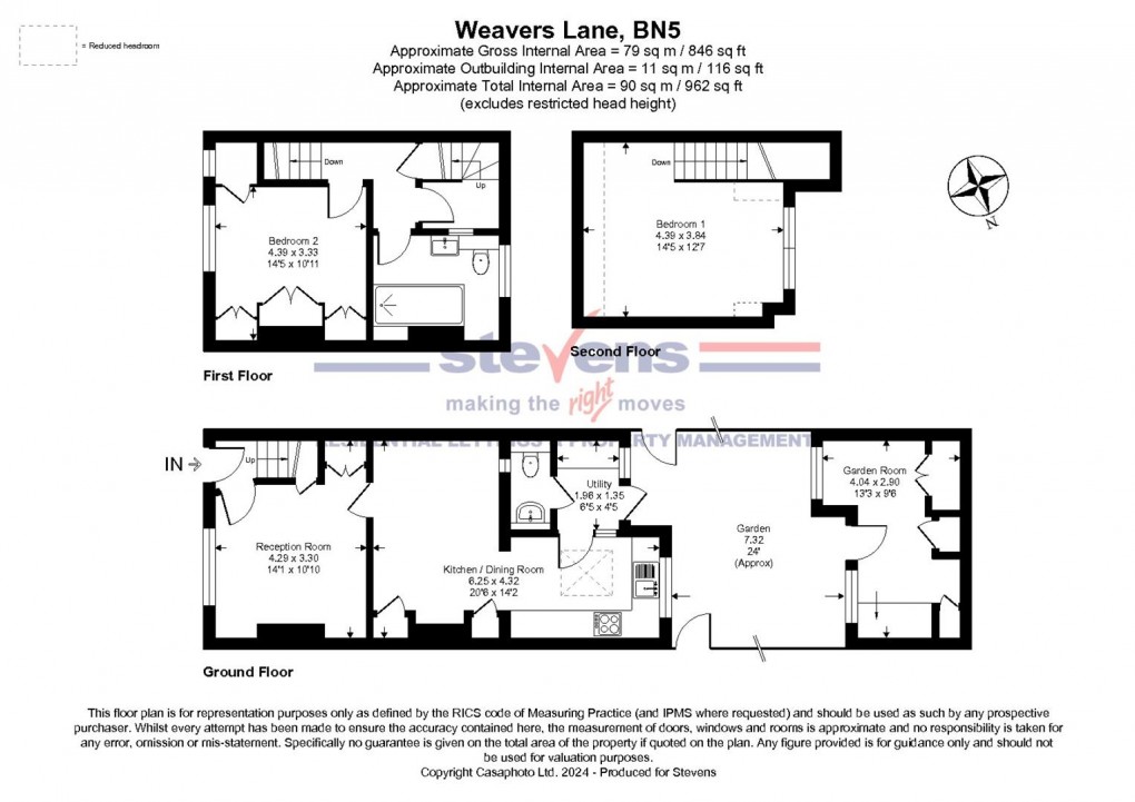 Floorplan for Myrtle Terrace, Weavers Lane, Henfield