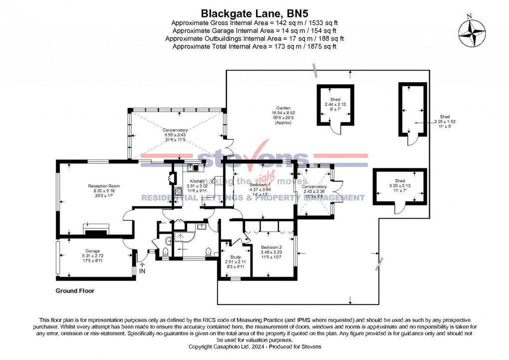 Floorplan for Blackgate Lane, Henfield