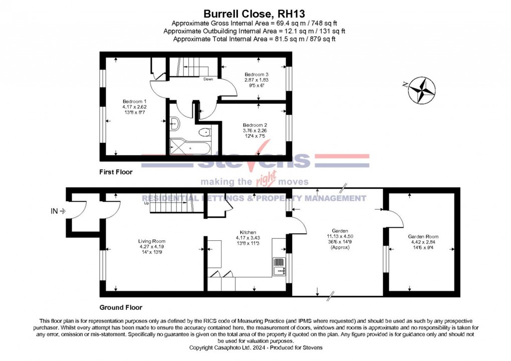 Floorplan for Burrell Close, Partridge Green, Horsham