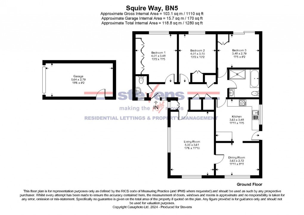 Floorplan for Squire Way, Henfield