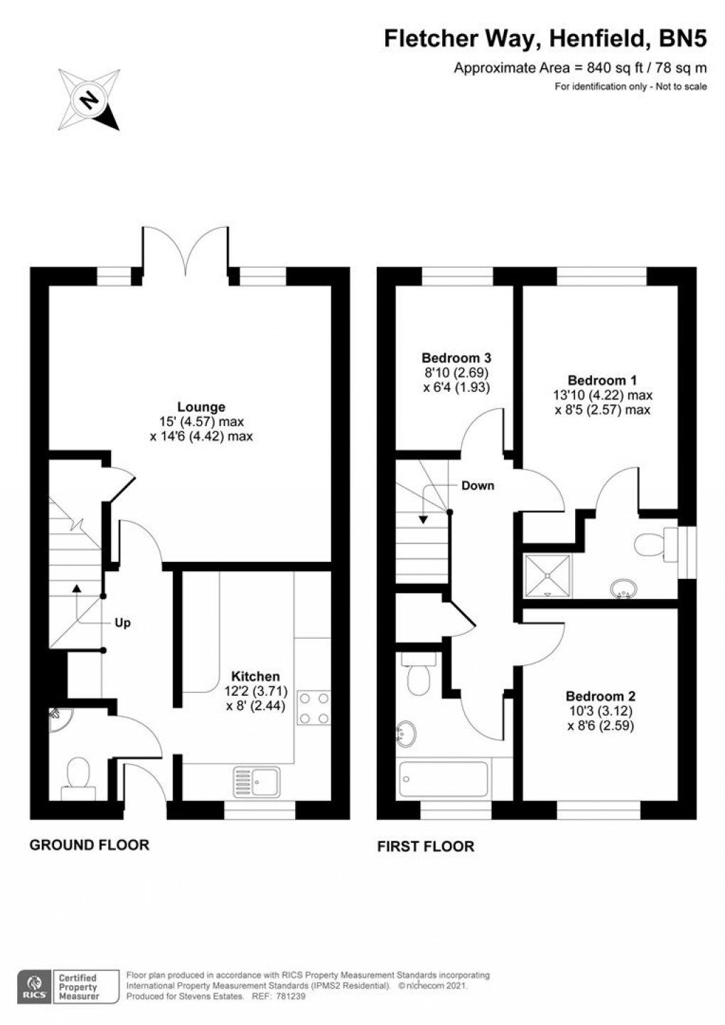 Floorplan for Fletcher Way, Henfield