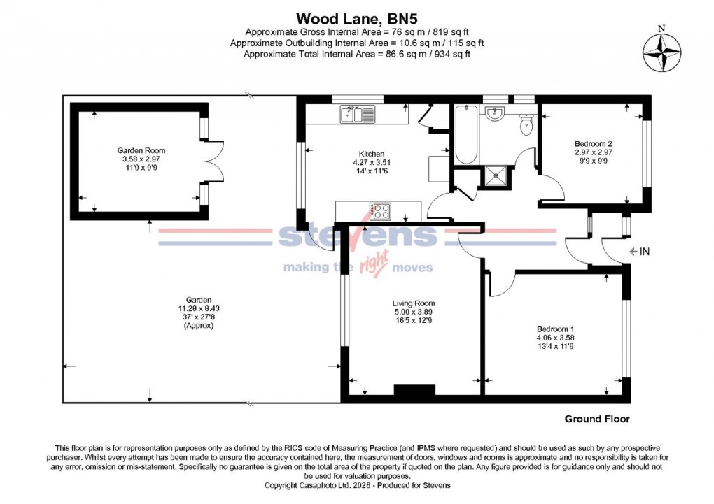 Floorplan for Wood Lane, Small Dole, Henfield