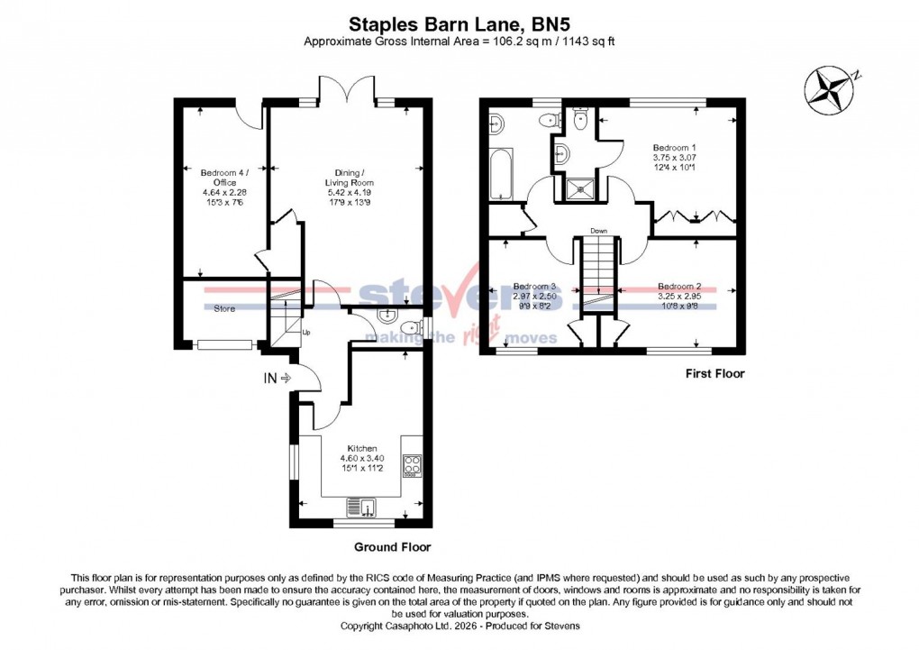 Floorplan for Staples Barn Lane, Henfield, West Sussex
