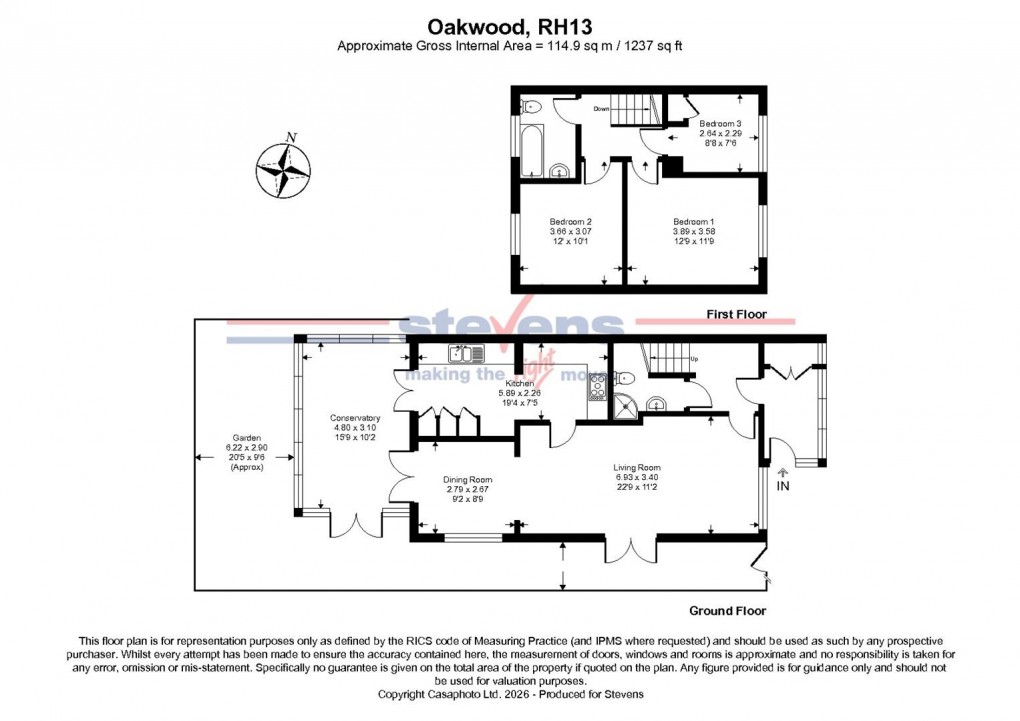 Floorplan for Oakwood, Partridge Green, West Sussex